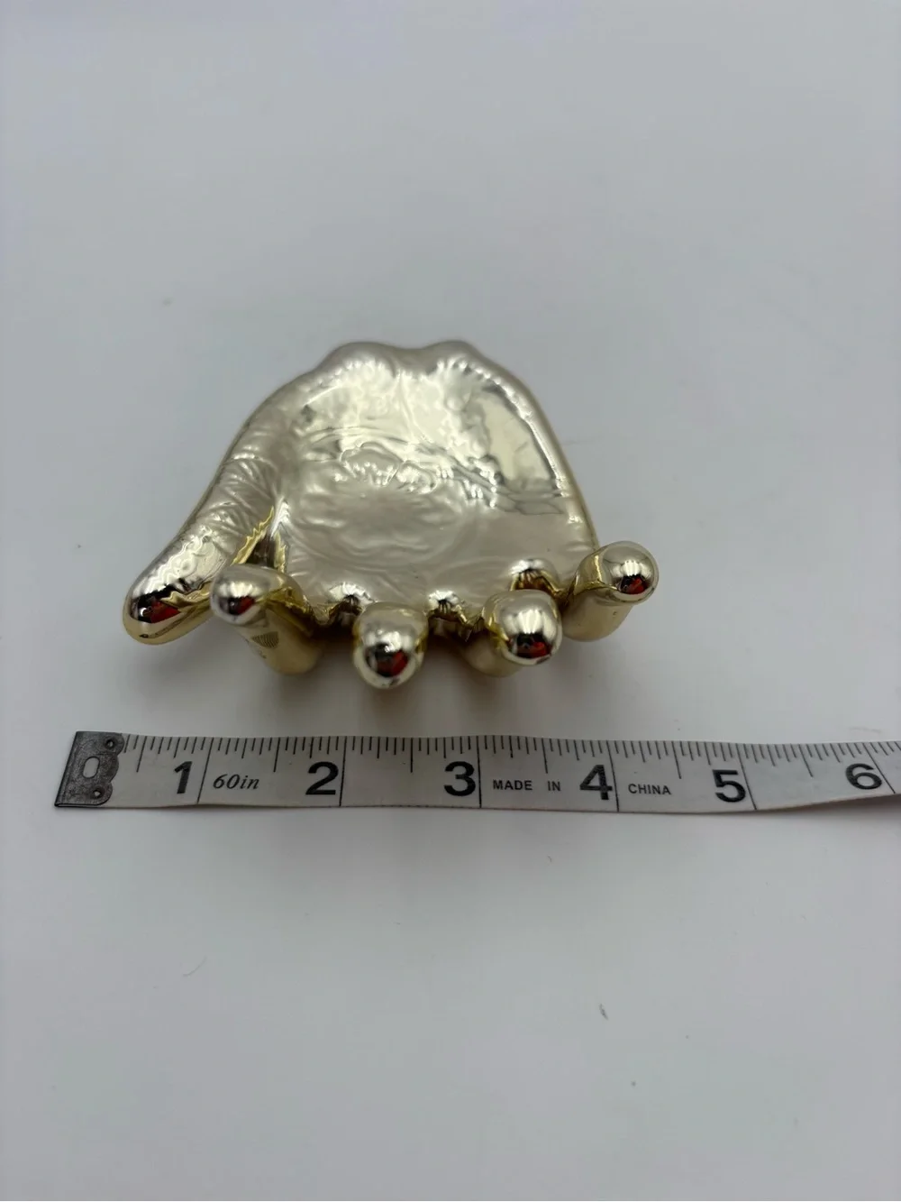Decorative Ceramic Hand Trinket/Ring Dish - Shiny Gold